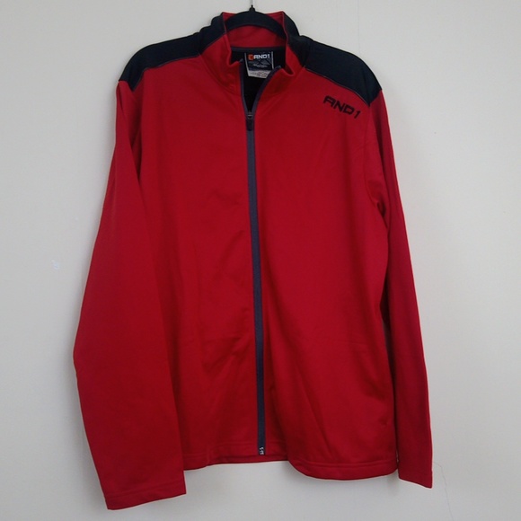 And1 Red Black Silky Matching Track Suit Jacket Pants - Picture 2 of 16